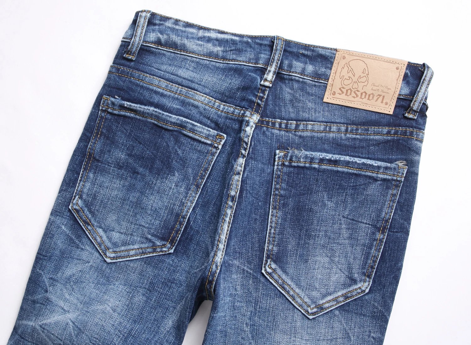 Philipp Plein Skull Embroidered Distressed Denim Jeans - 48