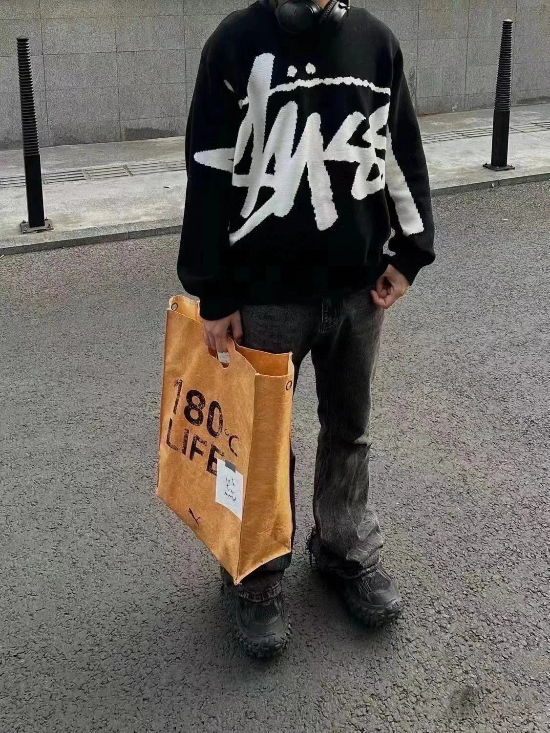 Stussy Pink Oversized Knit Sweater