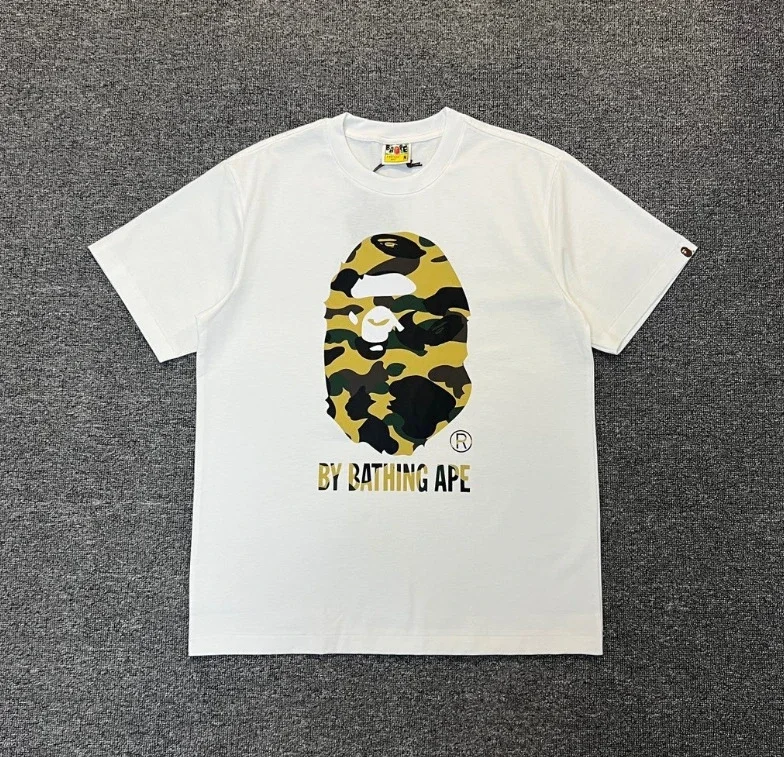 Ape head little monkey camouflage men's and women's short-sleeved round neck T-shirt for men
