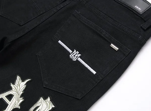 Philipp Plein Skull Embroidered Distressed Denim Jeans - 11