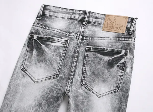 Philipp Plein Skull Embroidered Distressed Denim Jeans - 67