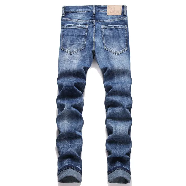 Philipp Plein Skull Embroidered Distressed Denim Jeans - 33