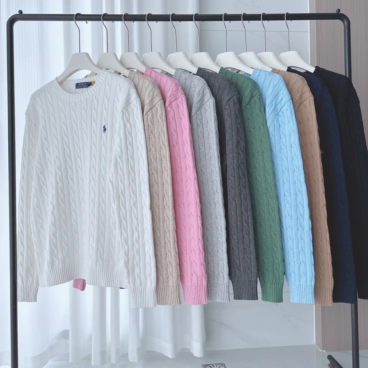 Ralph Lauren Pony Embroidery Twisted Knit Sweater