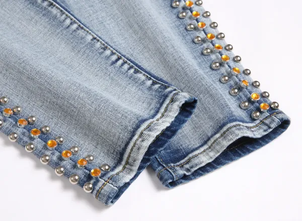 Philipp Plein Skull Embroidered Distressed Denim Jeans - 88