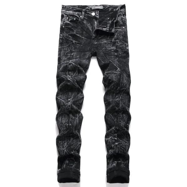 Philipp Plein Skull Embroidered Distressed Denim Jeans - 52