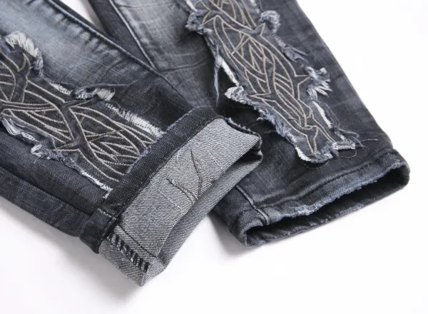 Philipp Plein Skull Embroidered Distressed Denim Jeans - 22