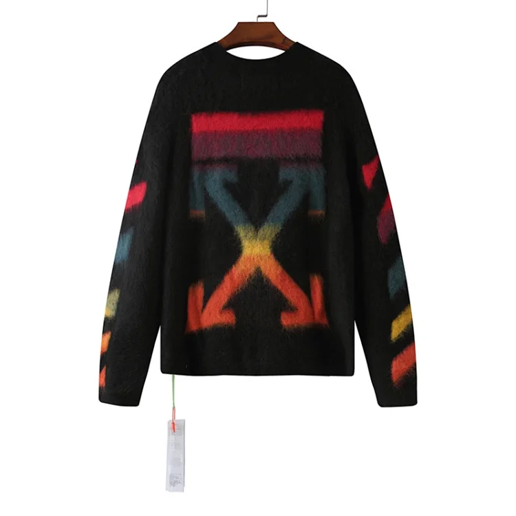 Trendy brand gradient arrow mohair sweater wool couple outfit(pic10) Trendy brand gradient arrow mohair sweater wool couple outfit