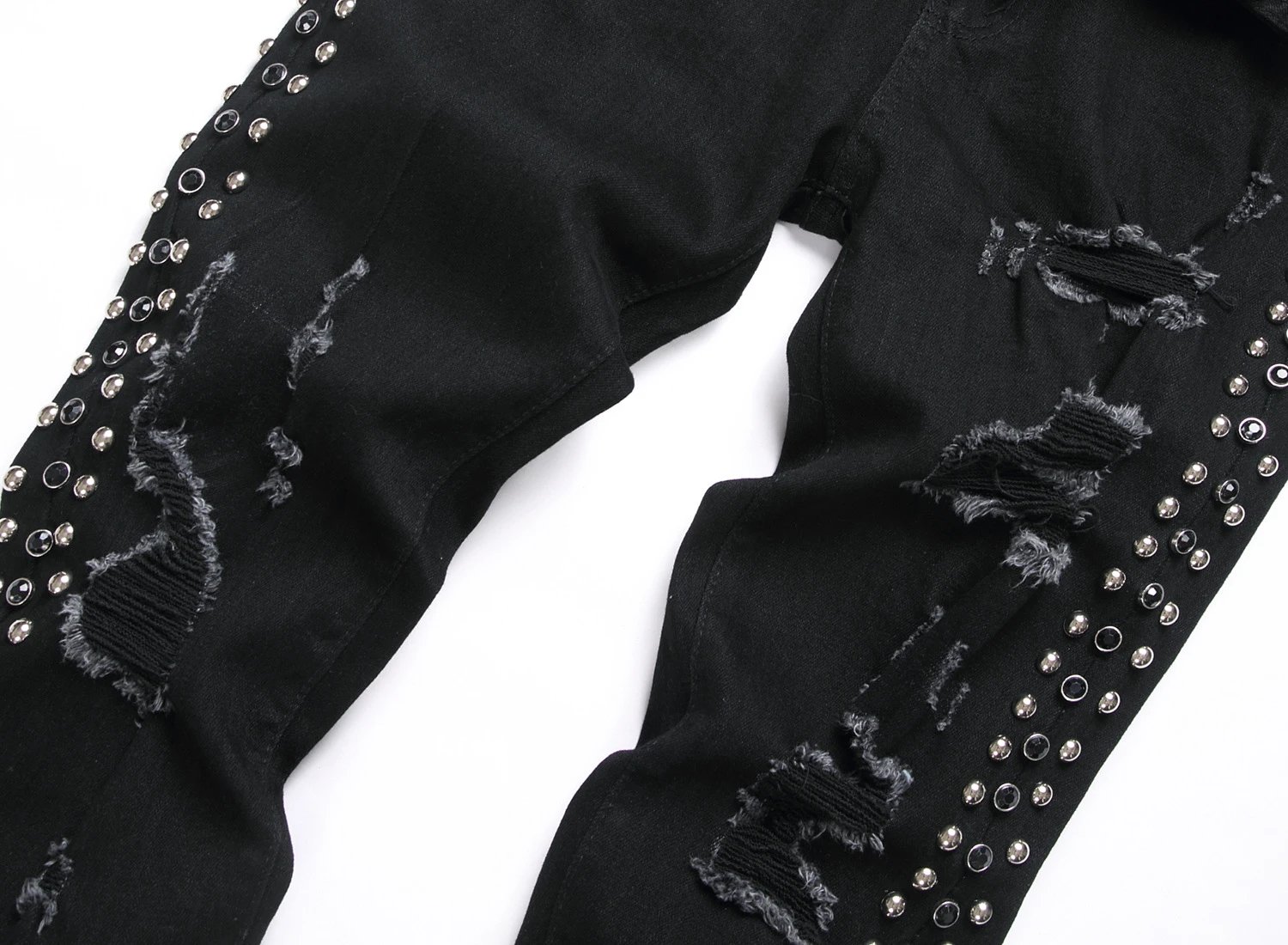 Philipp Plein Skull Embroidered Distressed Denim Jeans - 74