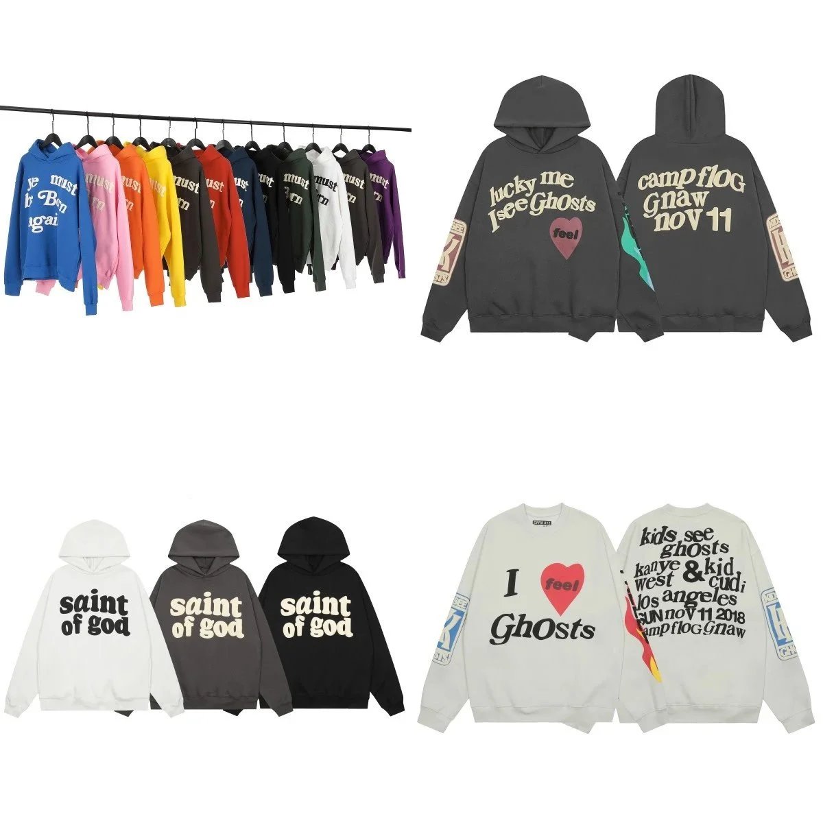 Foam printed hoodie for couples, trendy brand hoodie