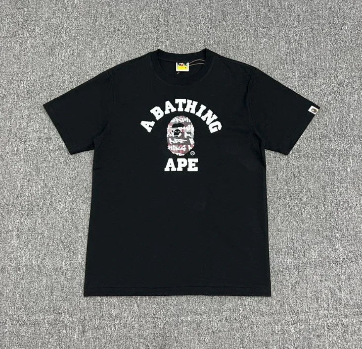 Ape head little monkey camouflage men's and women's short-sleeved round neck T-shirt for men