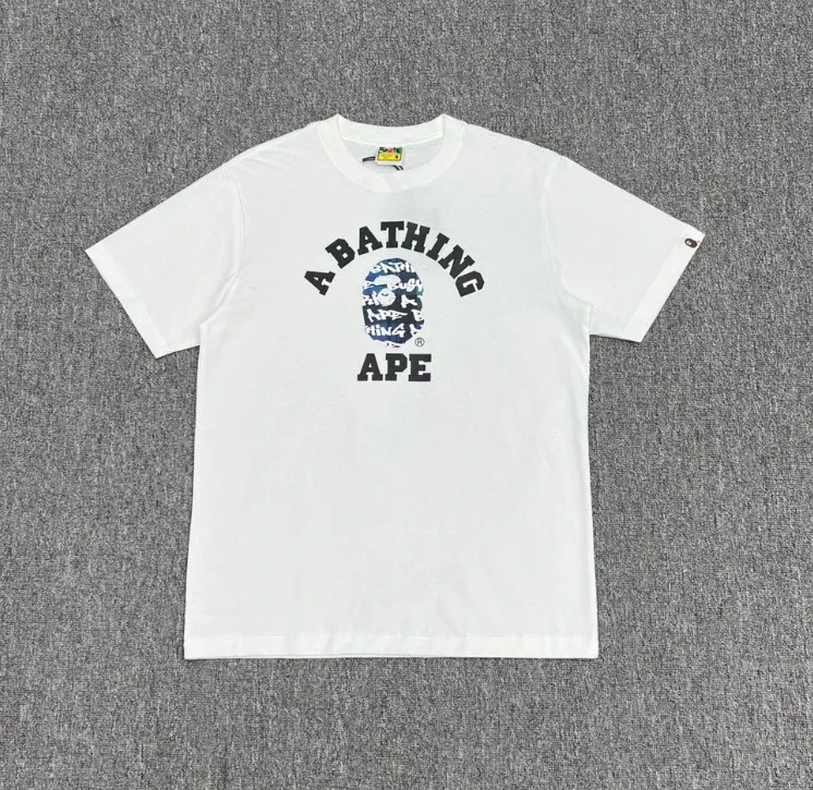 Ape head little monkey camouflage men's and women's short-sleeved round neck T-shirt for men