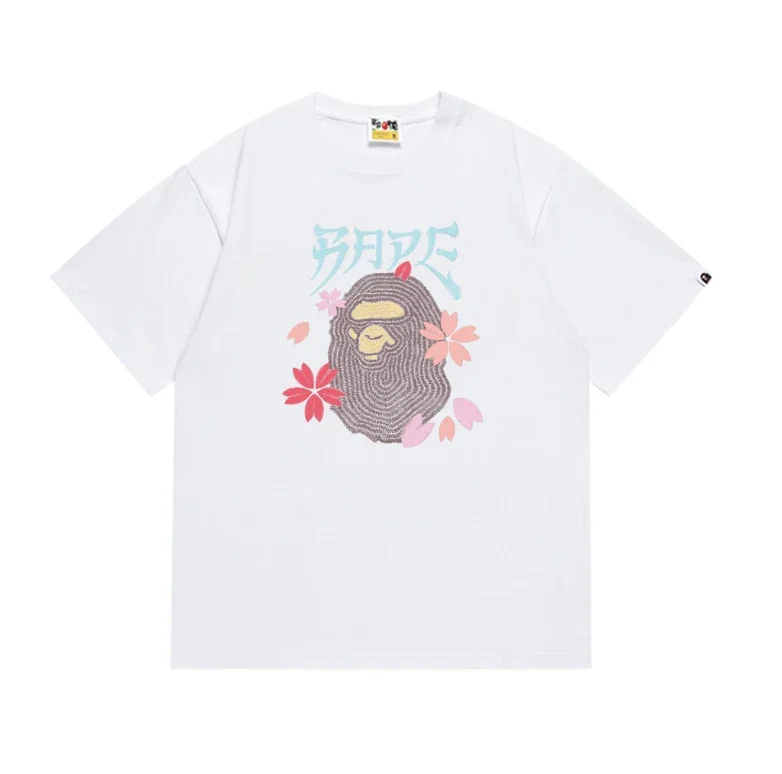 Ape head little monkey camouflage men's and women's short-sleeved round neck T-shirt for men
