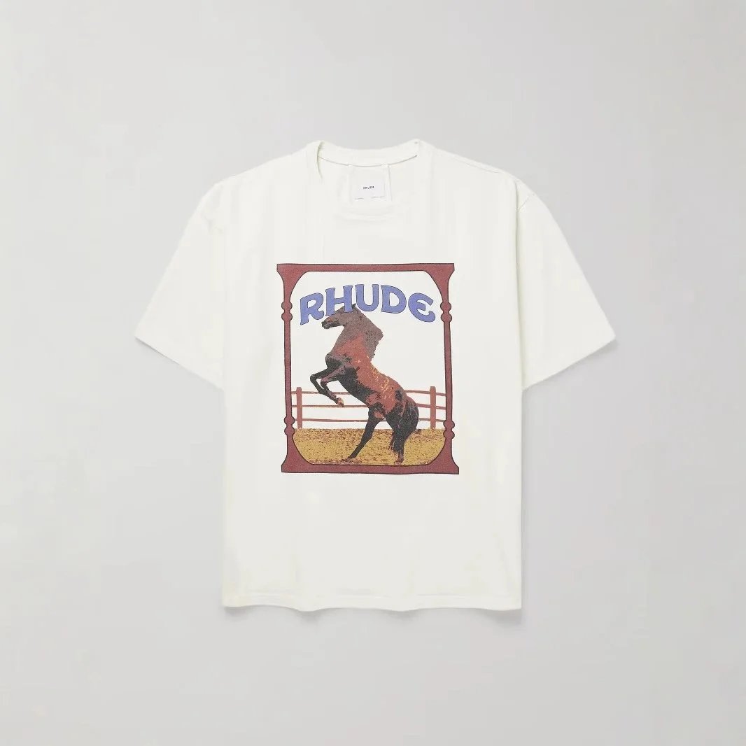Rhude Lago Di Como Navy Graphic Print T-Shirt