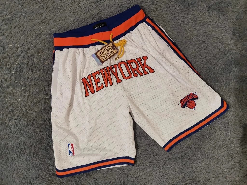 New Era New York Knicks White Basketball Shorts White