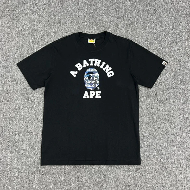 Ape head little monkey camouflage men's and women's short-sleeved round neck T-shirt for men