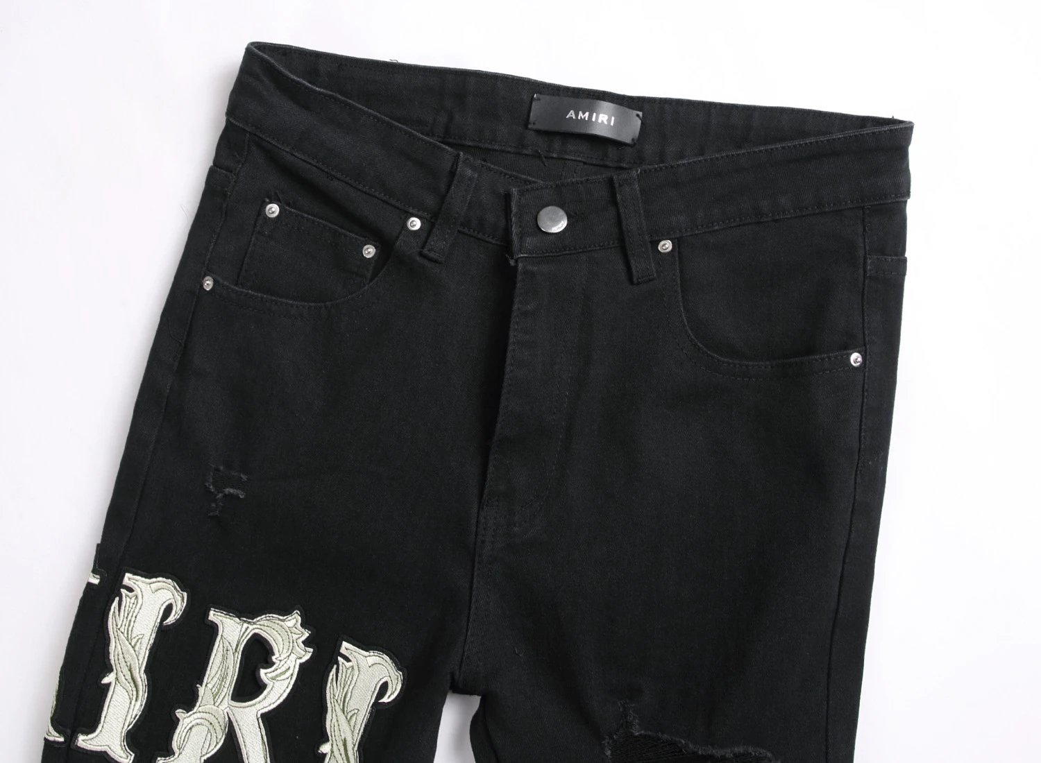 Philipp Plein Skull Embroidered Distressed Denim Jeans - 10