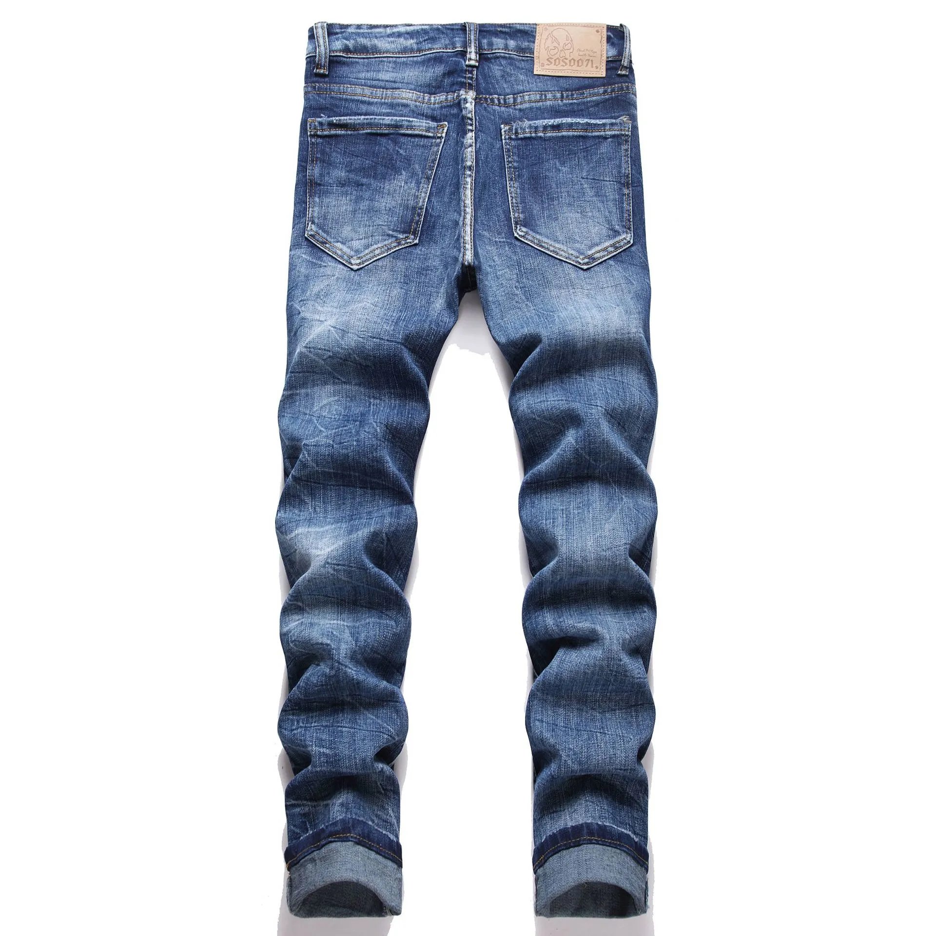 Philipp Plein Skull Embroidered Distressed Denim Jeans - 43