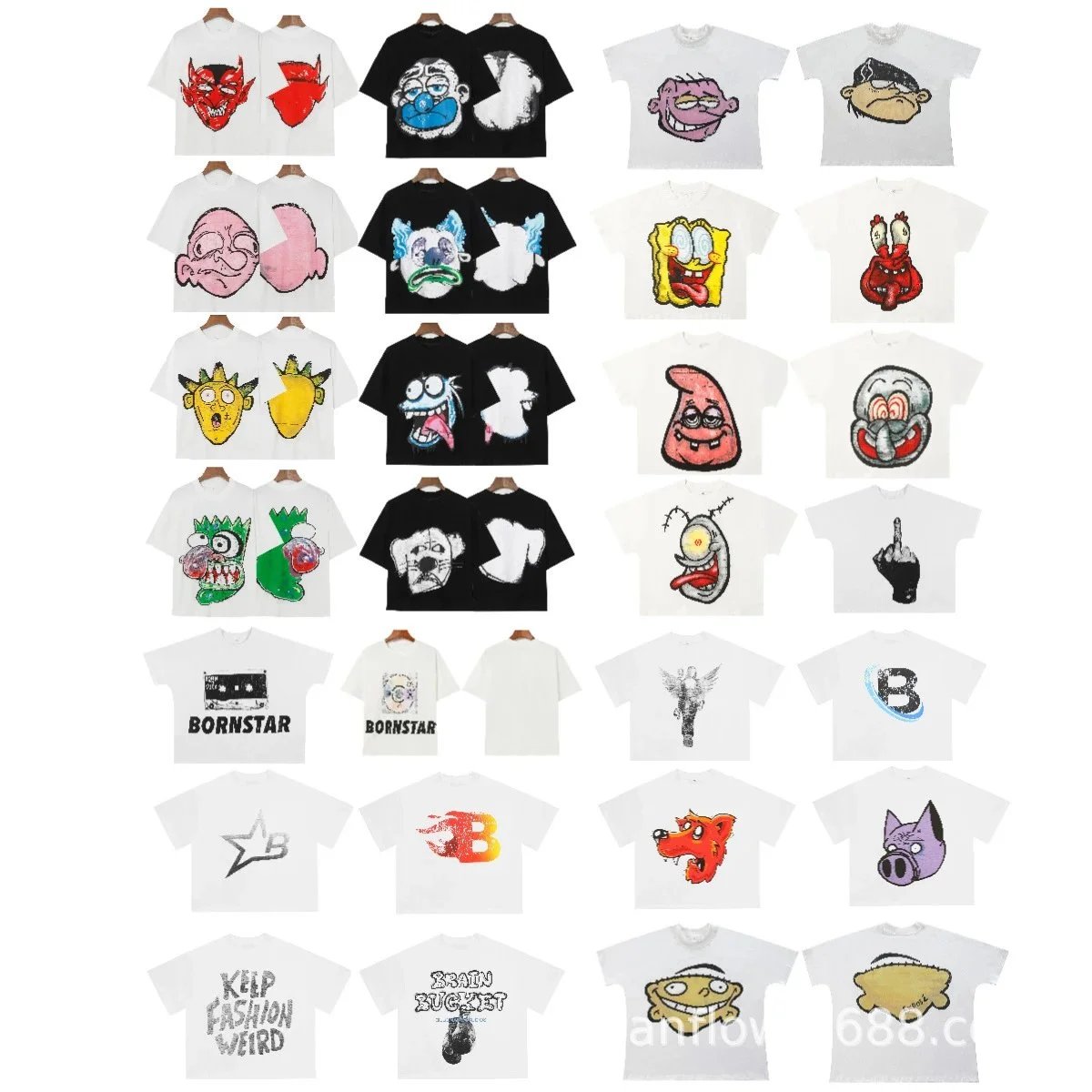 Cartoon Hip-Hop Youth Print Short Sleeve T-Shirt