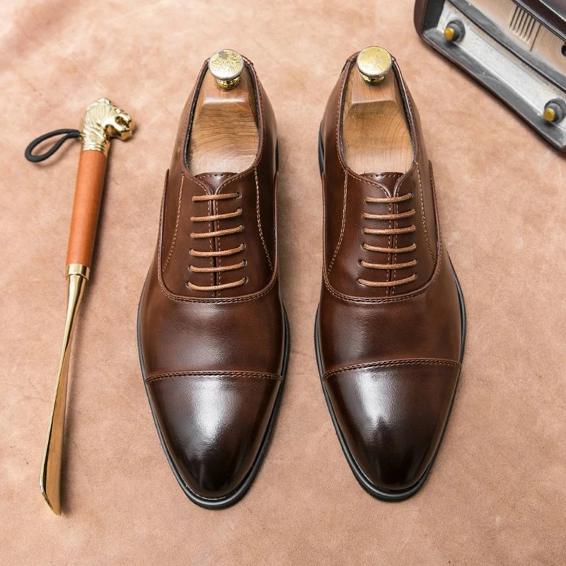 British Style Leather Office & Social Dress Shoes for Men Wedding Shoes