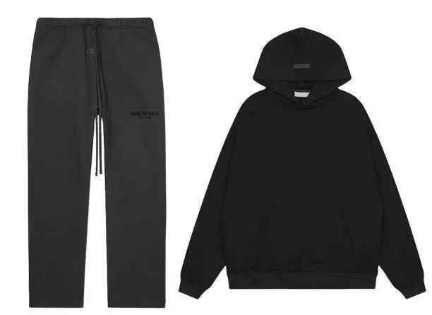 Black [Sweatshirt + Straight-Leg Pants] Set