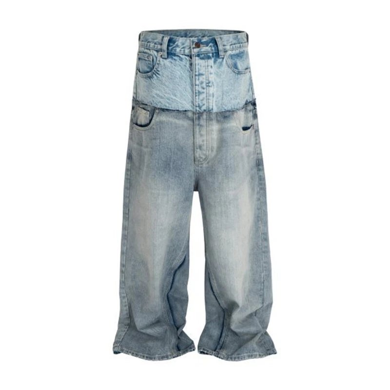 PJ Distressed Two-Tone Waist Denim Jeans