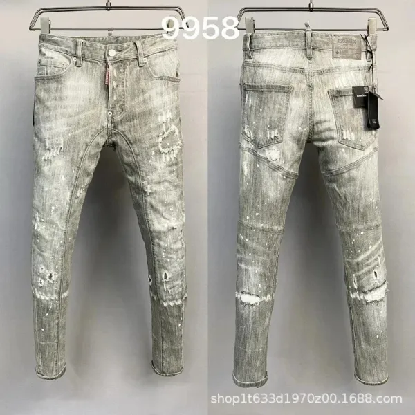 Dsquared2 S74LB0695 Slim Fit Distressed Paint-Splatter Jeans - 1
