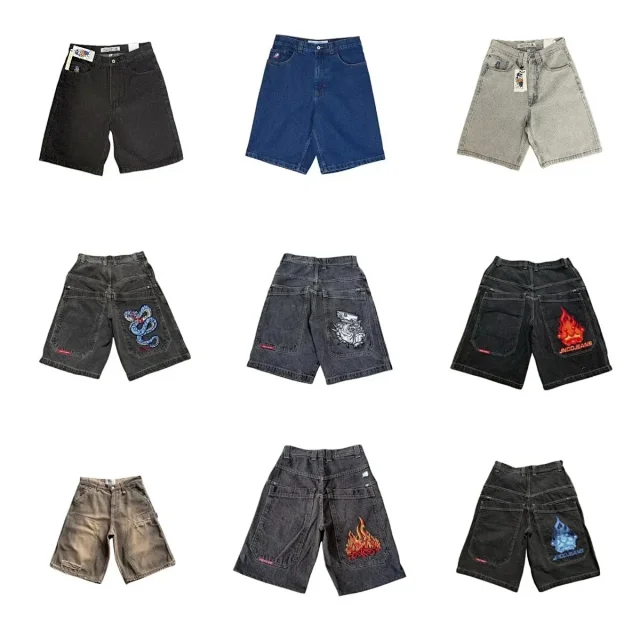 JNCO Shorts Baggy denim with embroidered graphic details product detail image 1