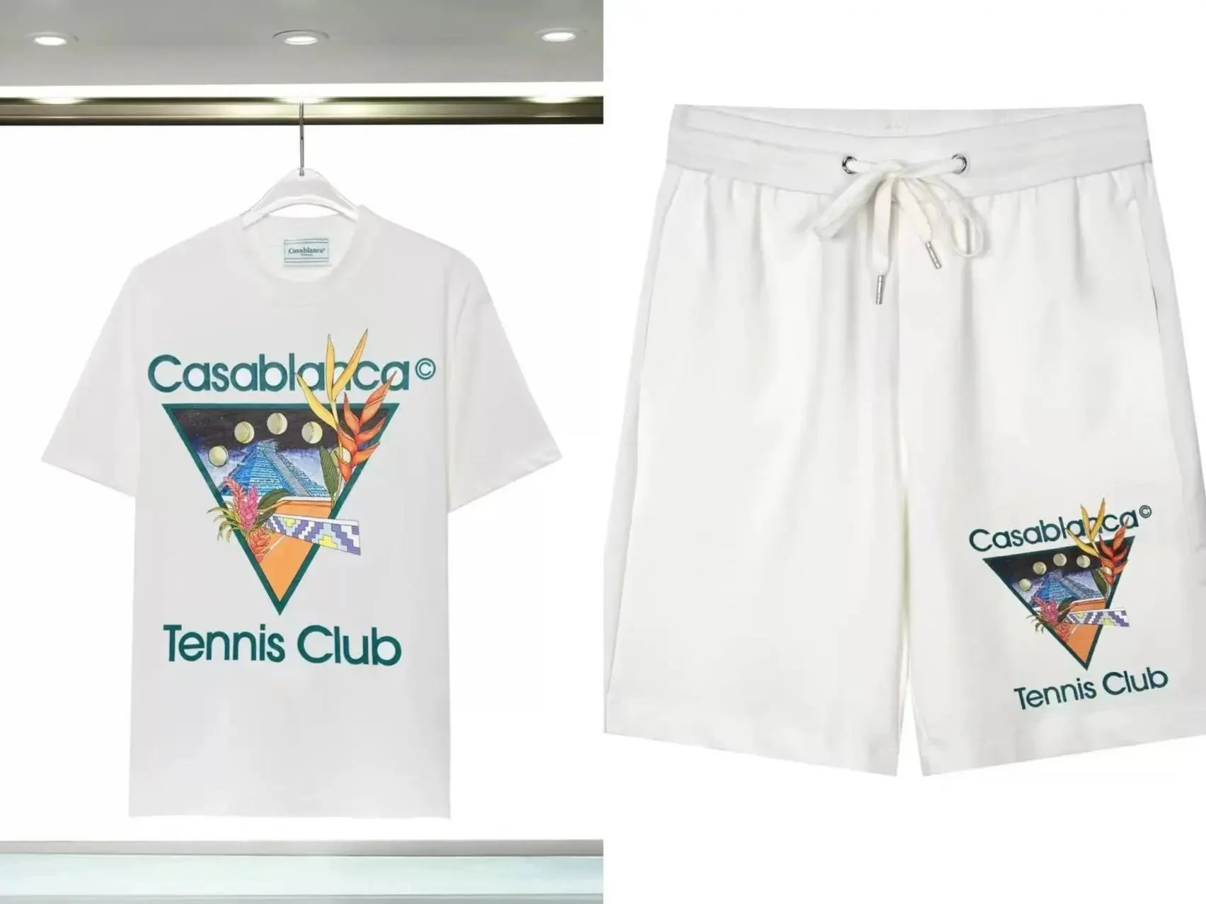 Casablanca Tennis Club Graphic T-Shirt and Shorts Set Black - 11