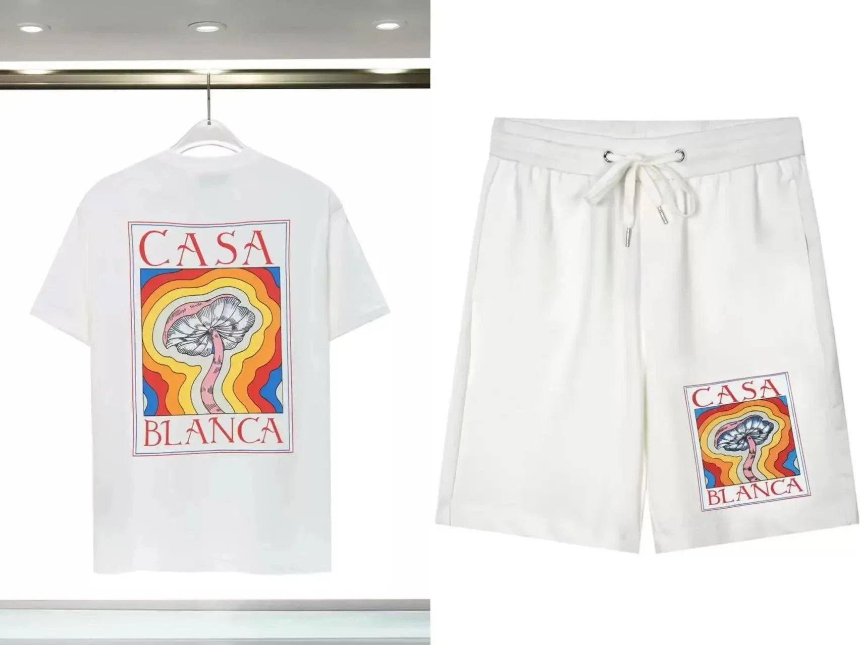 Casablanca Tennis Club Graphic T-Shirt and Shorts Set Black - 4