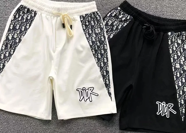 Dior Shorts Drawstring with logo embroidery and monogram side panels product detail image 3