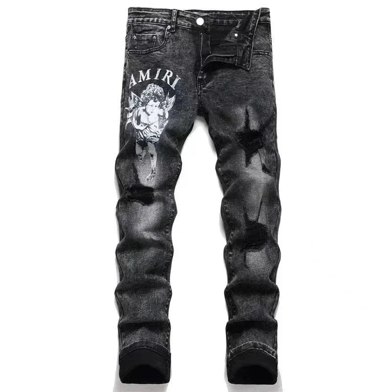 Gallery Dept. Distressed Logo Patch Jeans Gray - 6