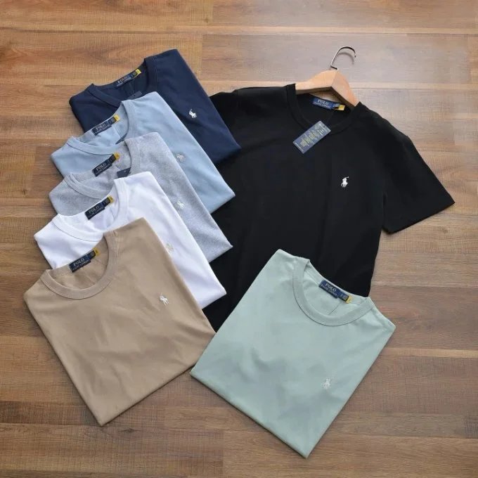 Latest collar design T-shirt Ralph Lauren/Ralph Lauren Men's 25 year spring/summer new collection men's classic version casual cotton round neck short sleeved T-shirt with iconic pony embroidery on the left chest, trendy and versatile free shipping
