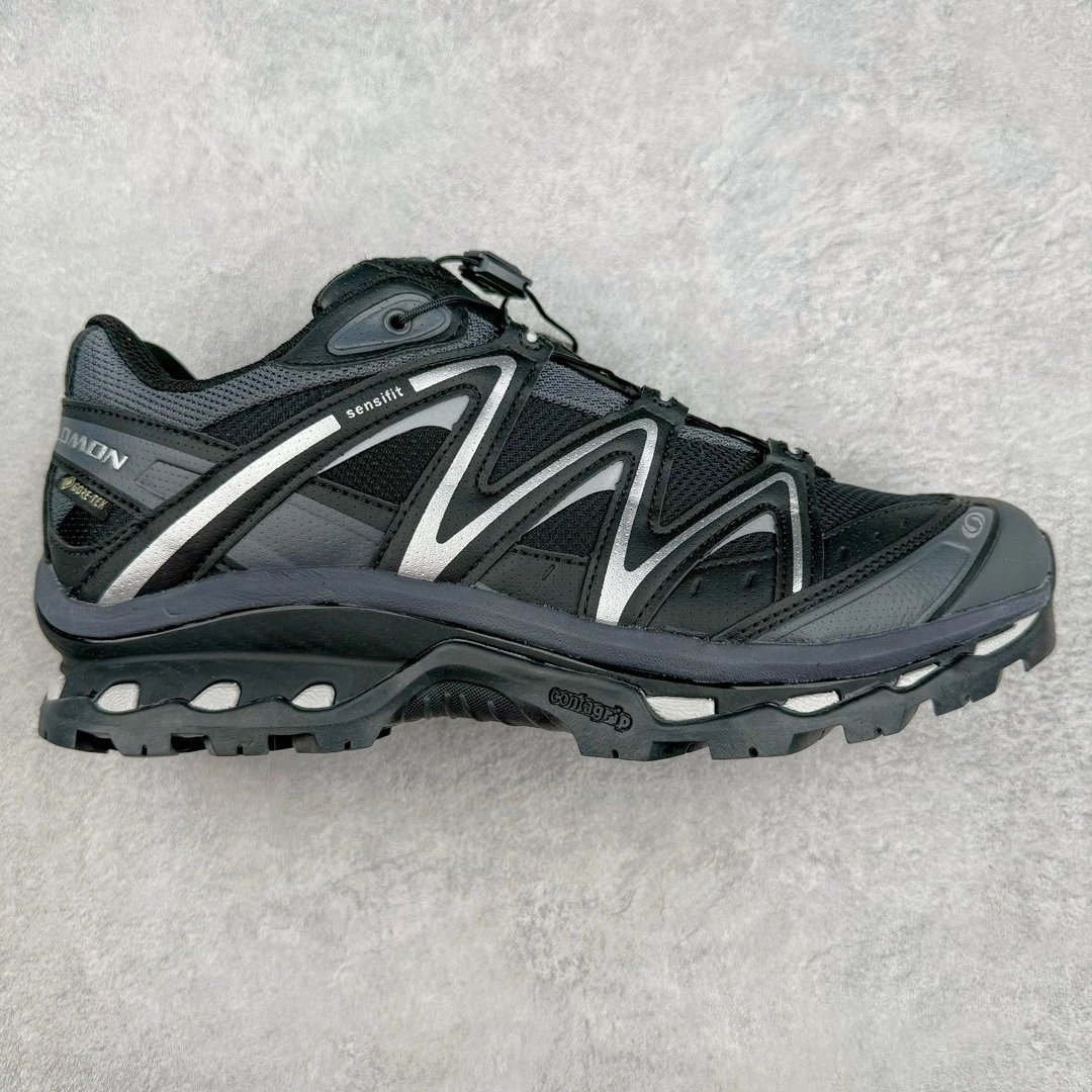Salomon Sneakers Mesh Trail with Quicklace Closure — Q Black Silver-4294