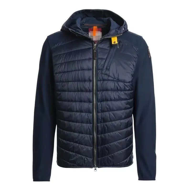 Parajumpers Down Jackets Hooded quilted puffer — 2 Blue patchwork down jacket