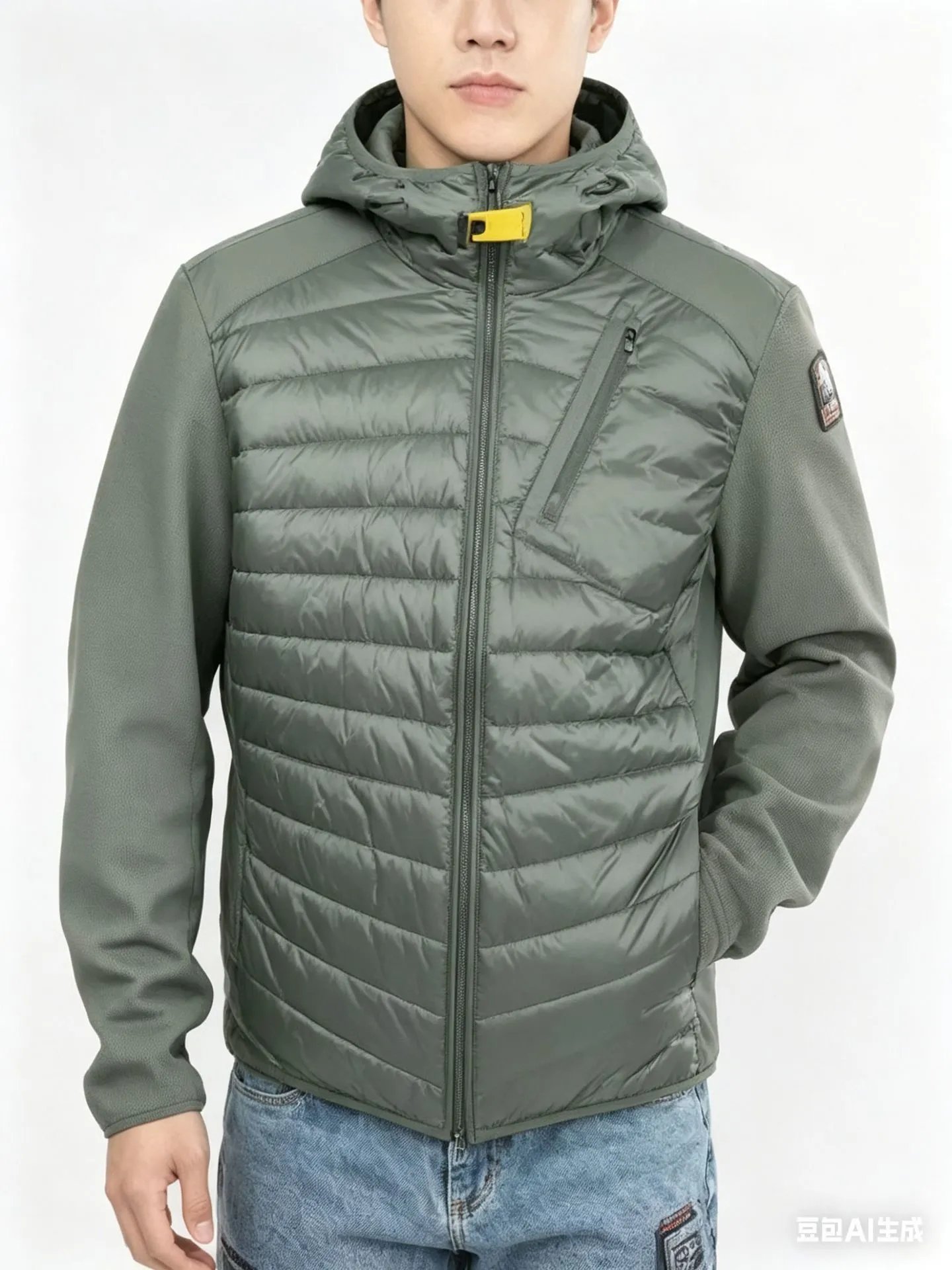 Parajumpers Down Jackets Hooded quilted puffer — 2 Green Splicing Down [New】