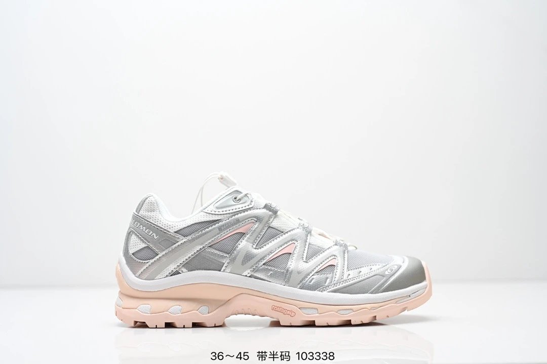 Salomon Sneakers Mesh Trail with Quicklace Closure — Q Silver Powder-5420