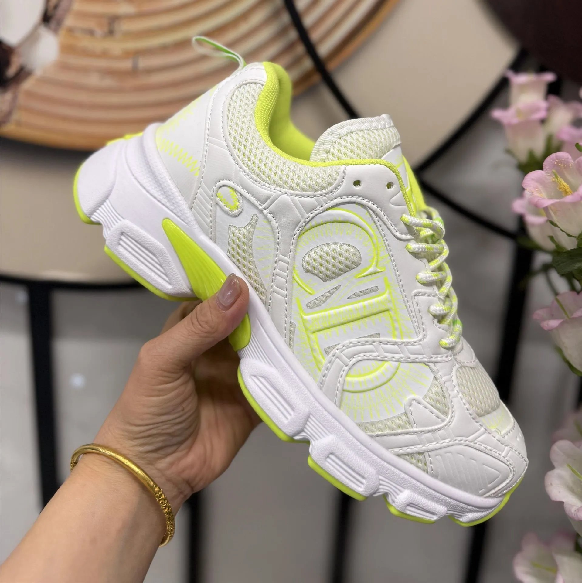 Unbranded Sneakers Chunky mesh with graphic side panels — CD 2-Platinum