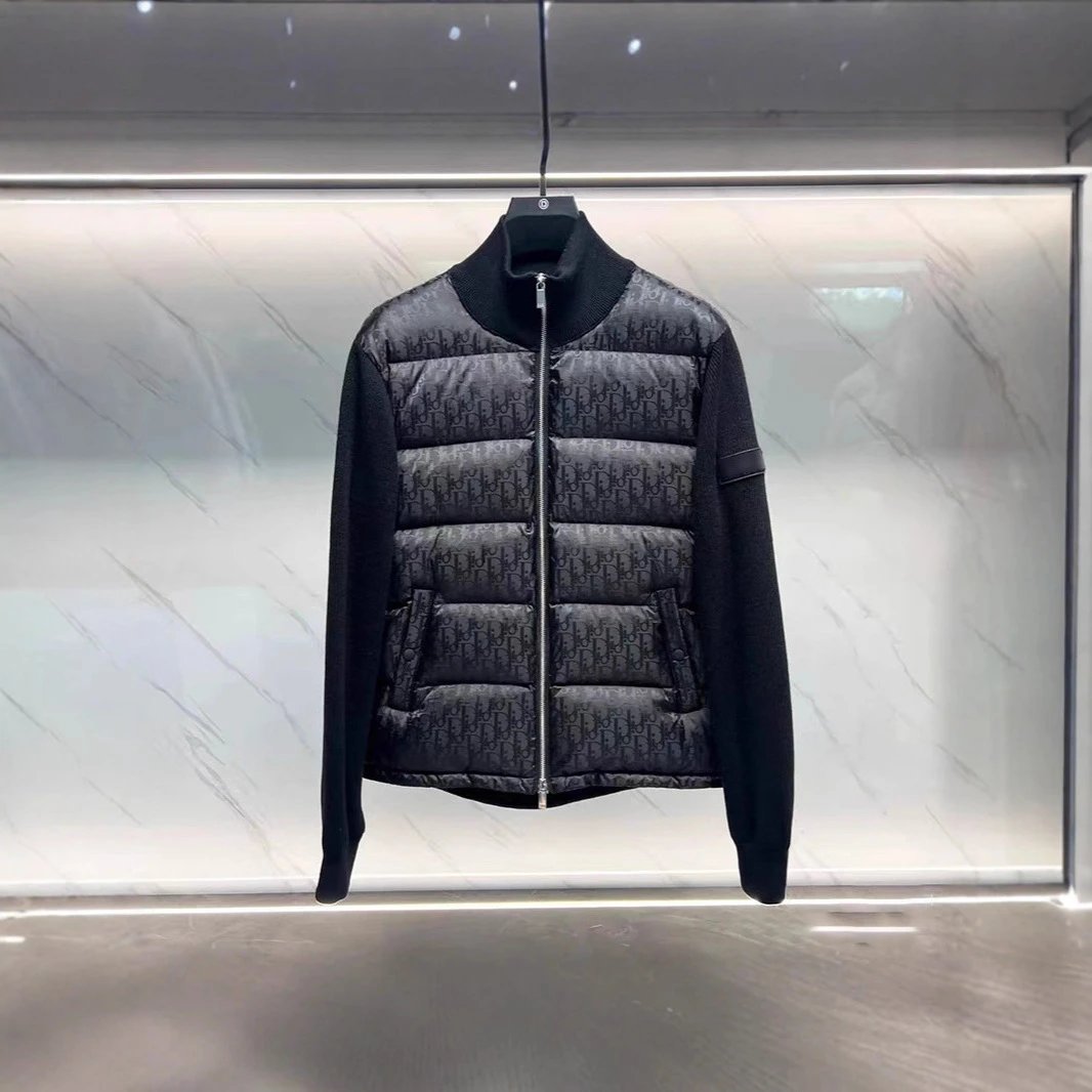 D字母羊毛针织羽绒服拼接 2