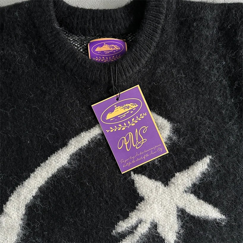 Corteiz CRZ Logo Ribbed Knit Sweater Beige - 17