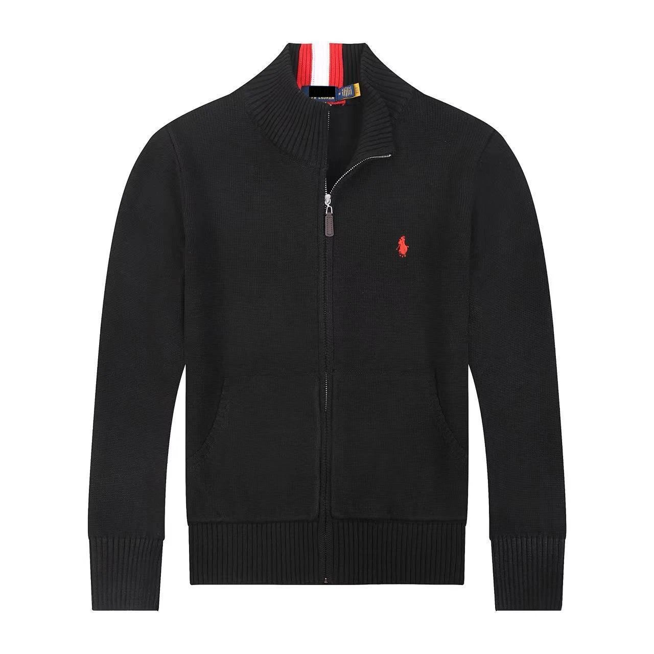 Polo Ralph Lauren Zip Sweater Full-Zip Cotton Black