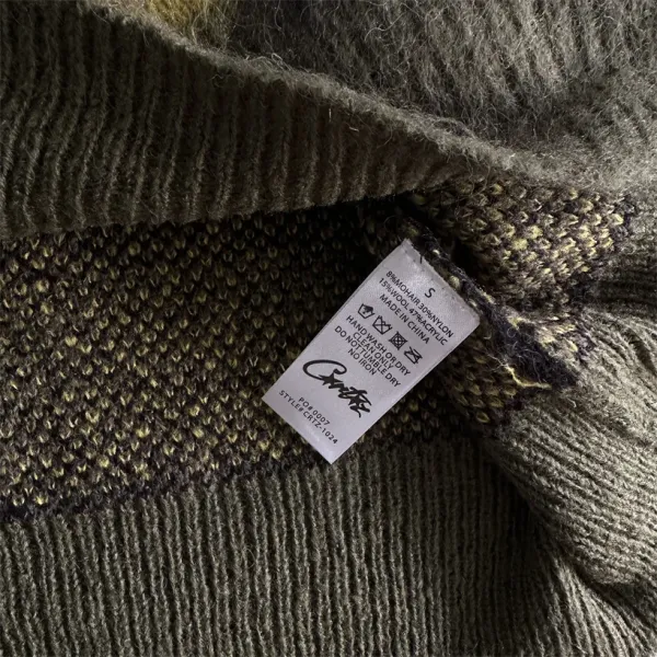Corteiz CRZ Logo Ribbed Knit Sweater Beige - 28