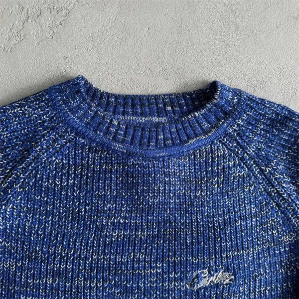 Corteiz CRZ Logo Ribbed Knit Sweater Beige - 4