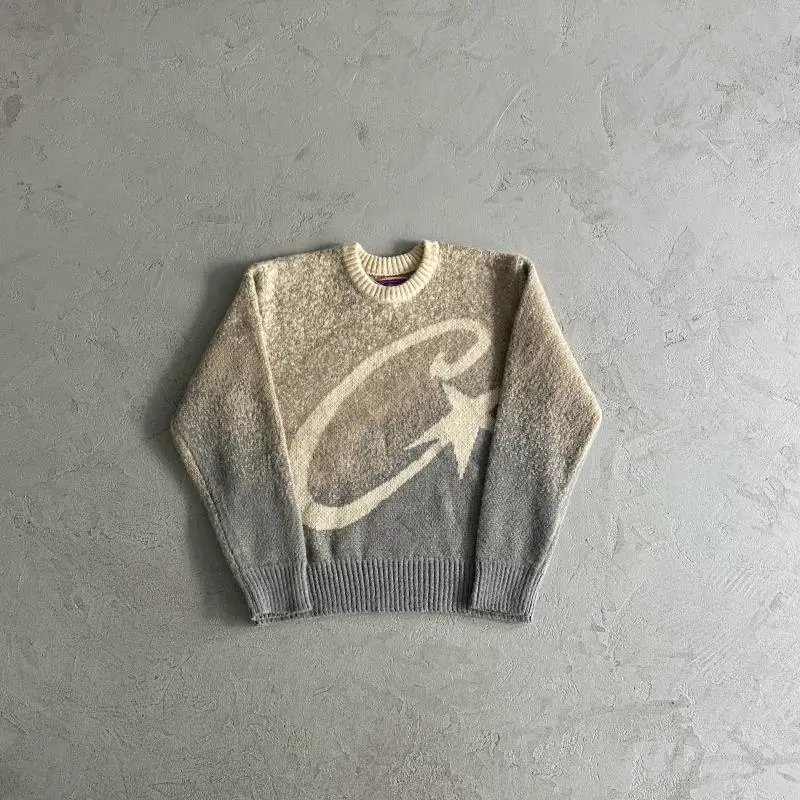 Yellow and Gray Gradient C Star Sweater