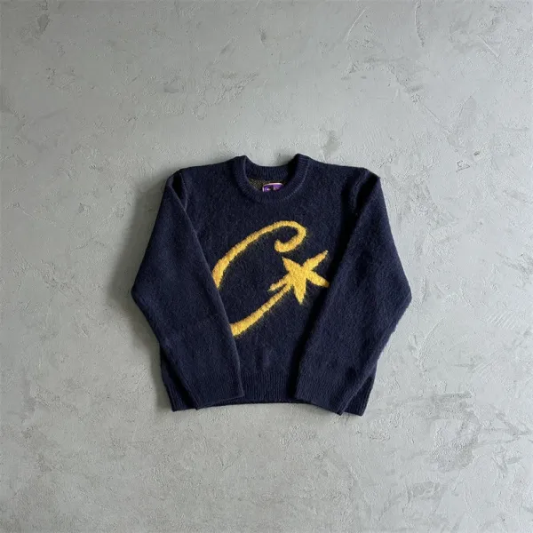 Corteiz CRZ Logo Ribbed Knit Sweater Beige - 24