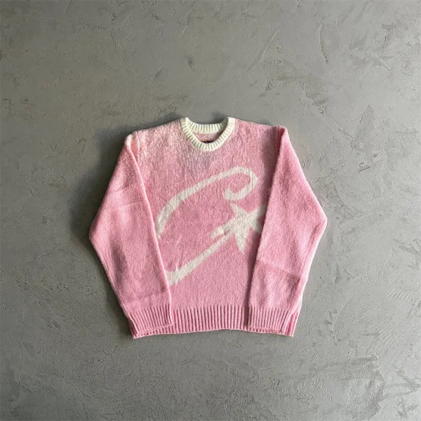 Corteiz CRZ Logo Ribbed Knit Sweater Beige - 48
