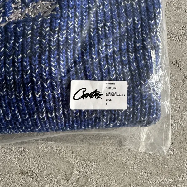 Corteiz CRZ Logo Ribbed Knit Sweater Beige - 8