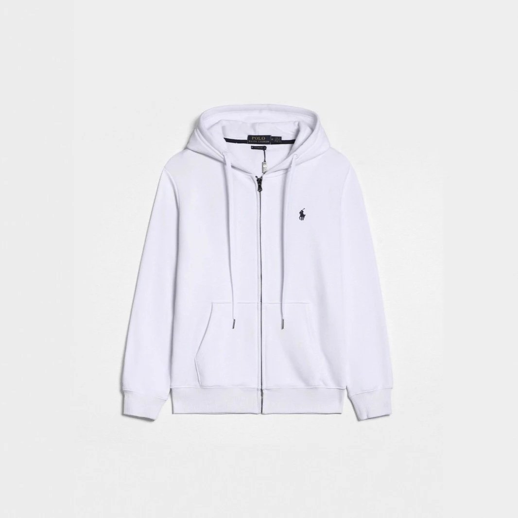 White Zip-Up Hoodie