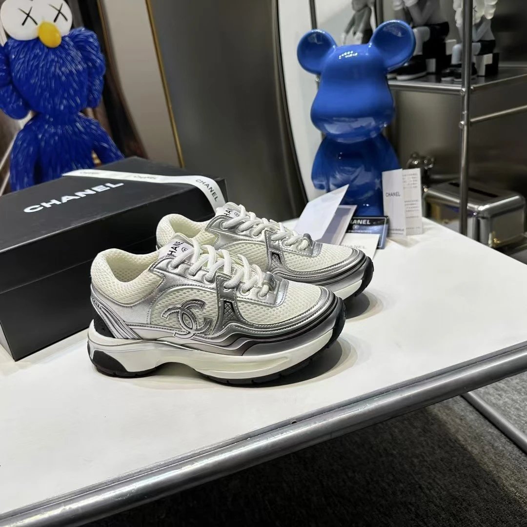 Chanel-style Silver Running Shoes photo 2