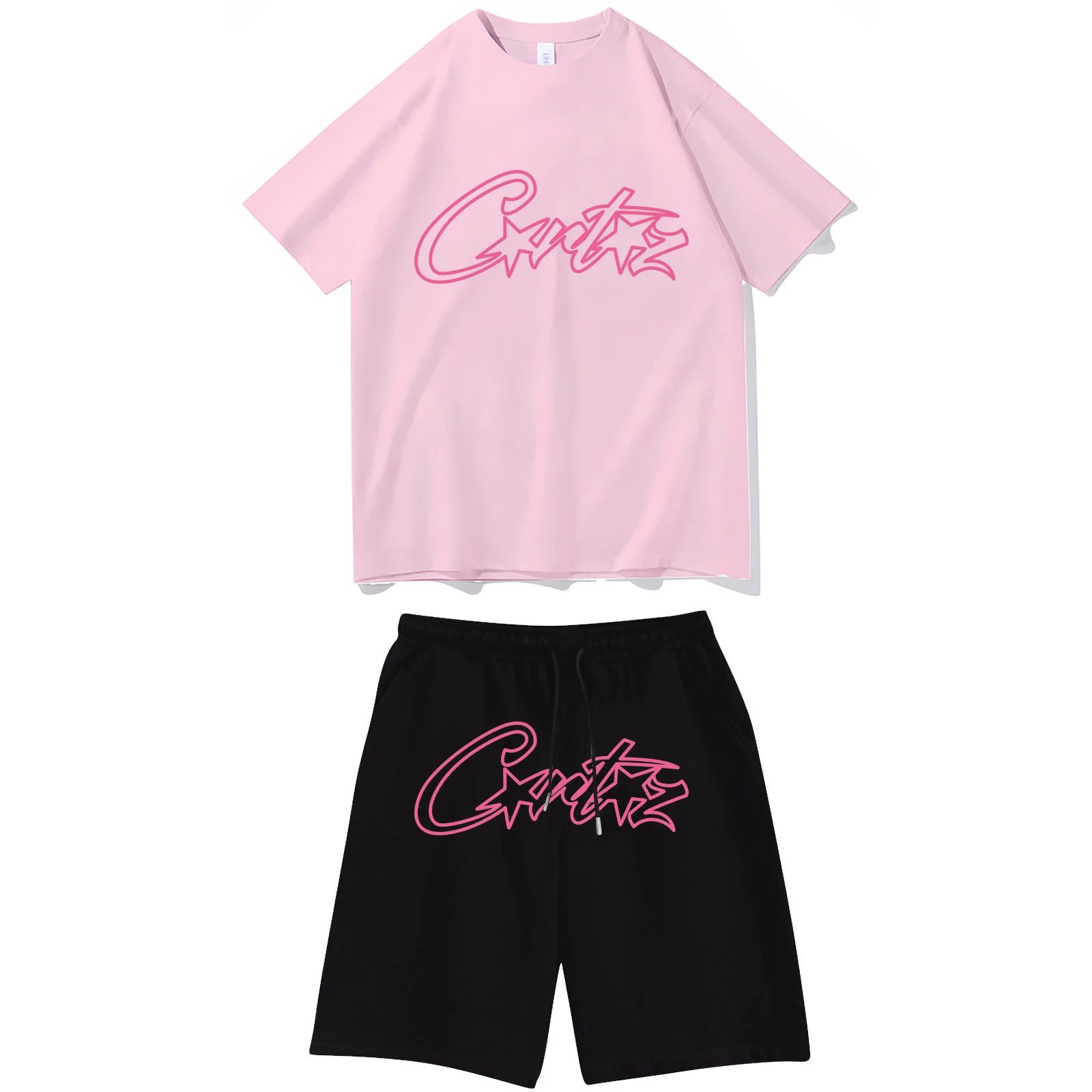 [180g] Pink T Black Shorts (Pink Image)