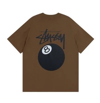 Stussy Brown 8 Ball Logo Oversized Cotton T-Shirt